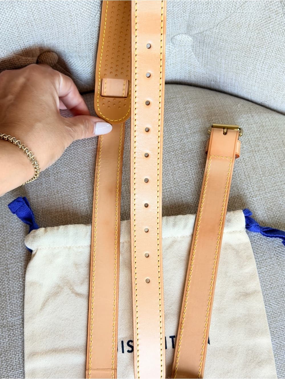 Louis Vuitton Travel Keepall Adjustable Vachetta Leather Strap w/ Box & Dust Bag - Thumbnail 10