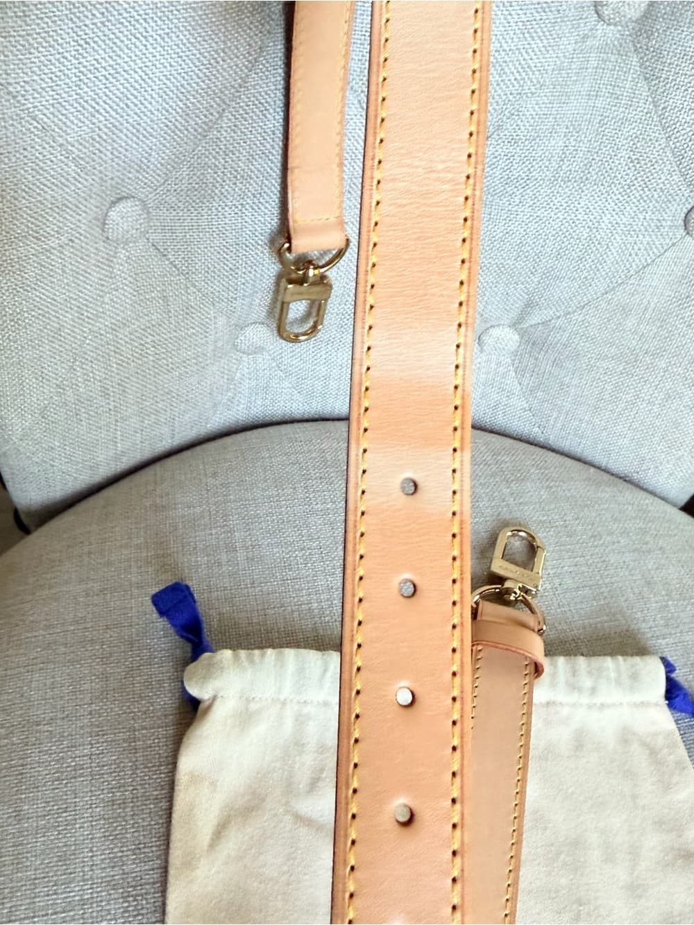 Louis Vuitton Travel Keepall Adjustable Vachetta Leather Strap w/ Box & Dust Bag - Thumbnail 13