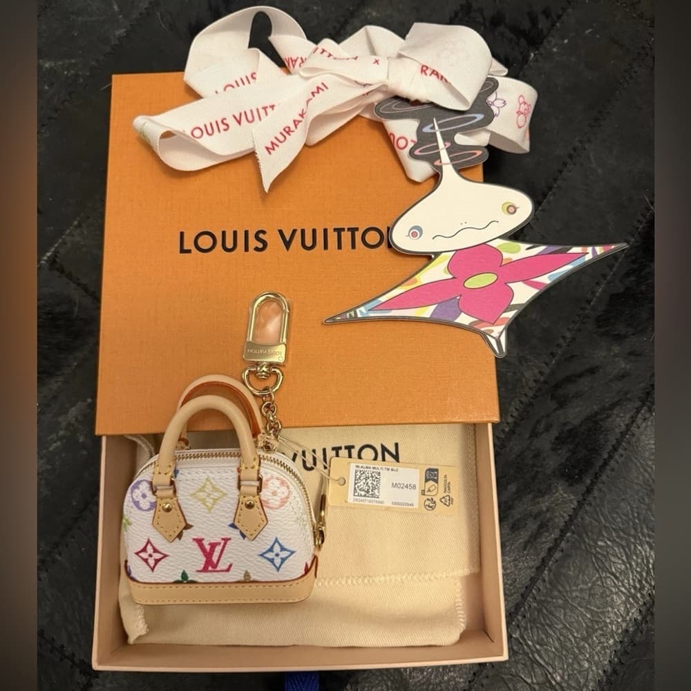 Louis Vuitton x TM Murakami 2025 Micro Mini Alma Multicolor Keychain Purse Charm - Thumbnail 13