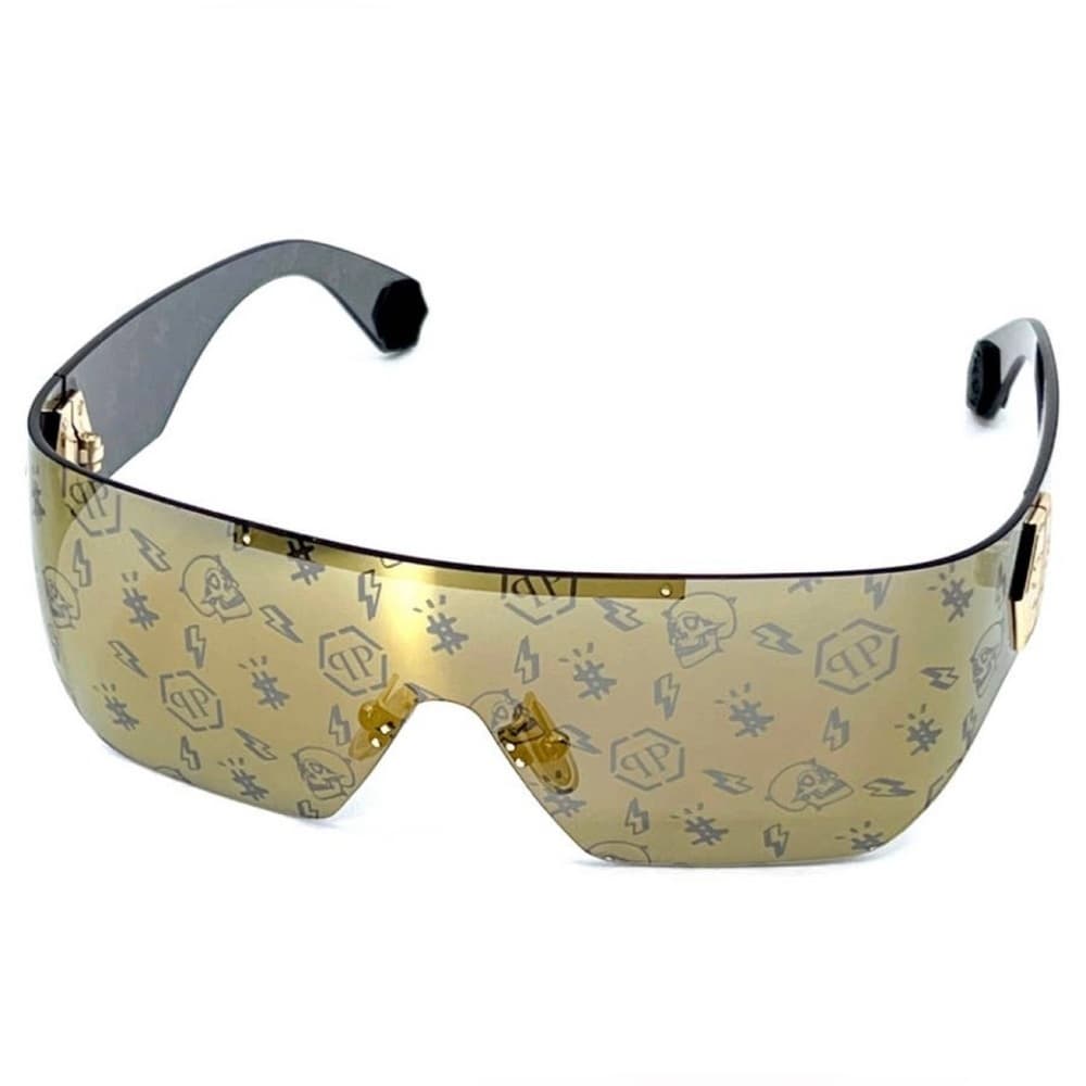 NEW PHILIPP PLEIN Sunglasses PLEIN HERO Logo Gold Monogram Mirror In BOX - Thumbnail 3