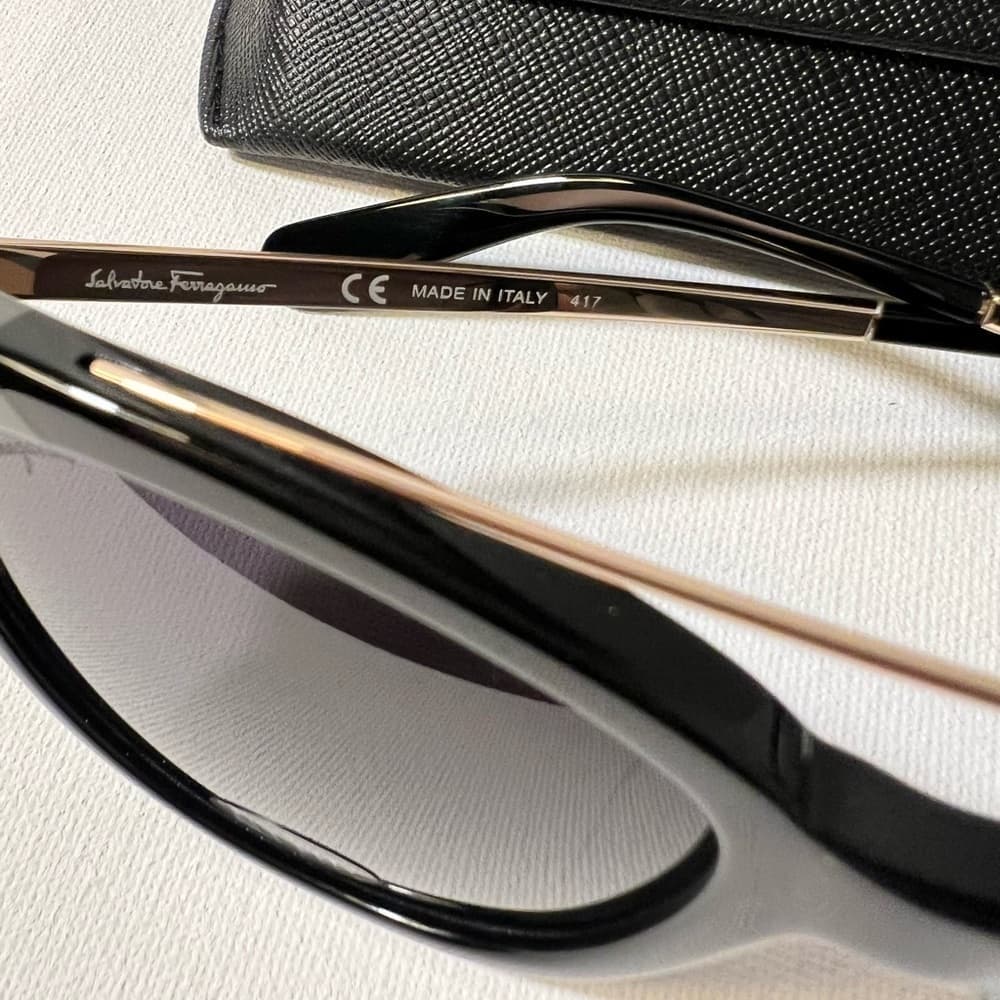 NEW Salvatore Ferragamo Semi Black Cat Eye Sunglasses SF882SA with Box - Thumbnail 6