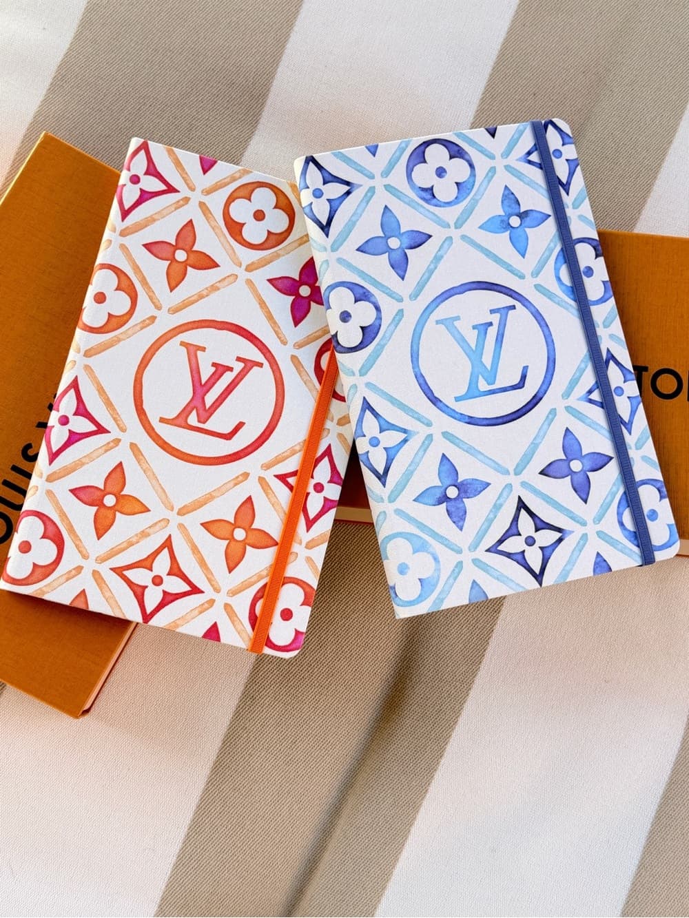 Louis Vuitton By The Pool Blue Watercolor Collection Jane notebook journal - Thumbnail 3