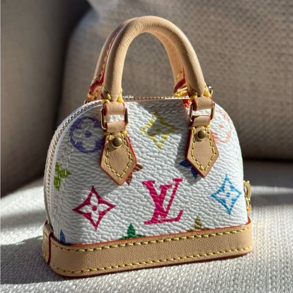 Louis Vuitton x TM Murakami 2025 Micro Mini Alma Multicolor Keychain Purse Charm - Thumbnail 3