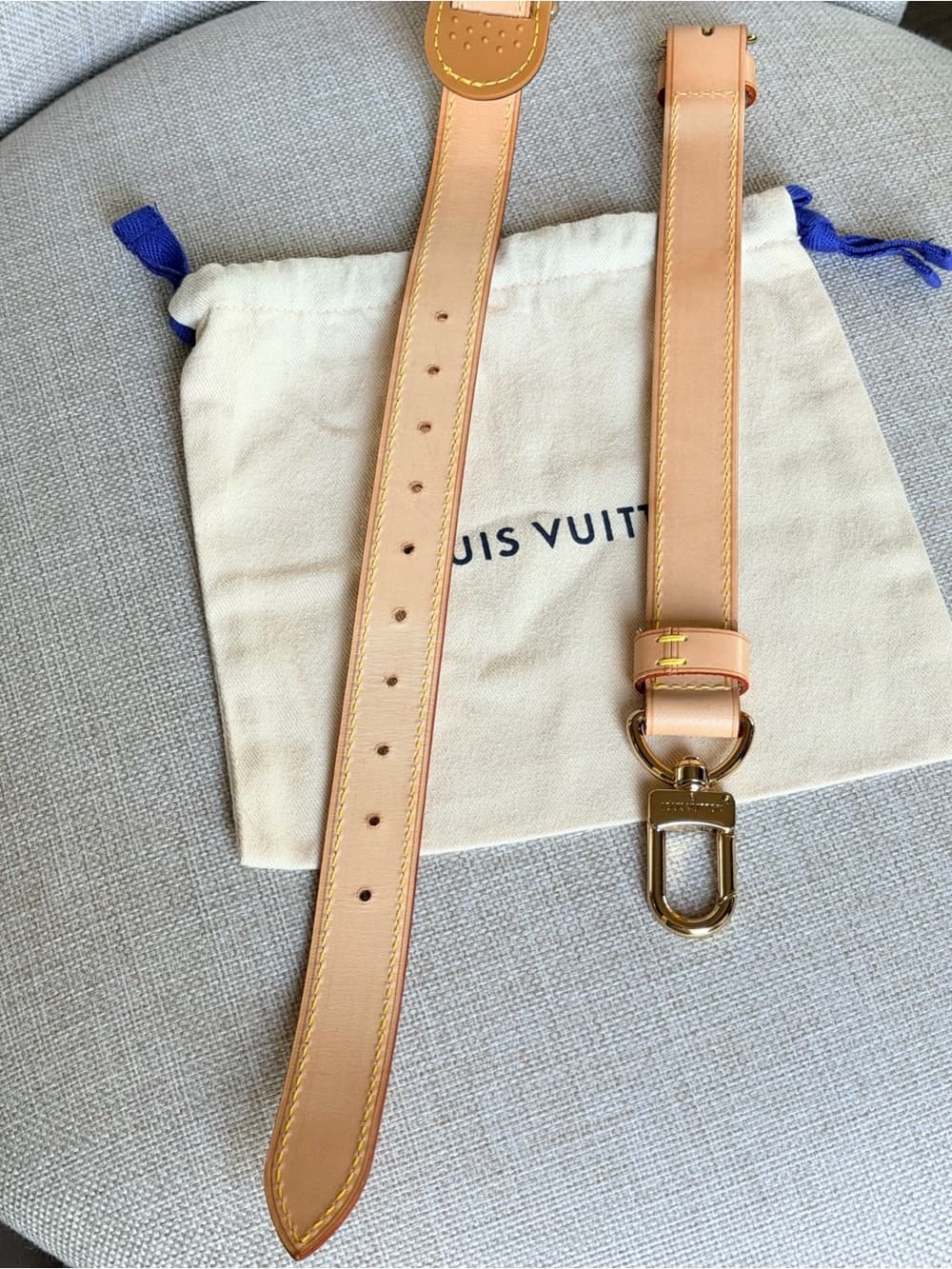 Louis Vuitton Travel Keepall Adjustable Vachetta Leather Strap w/ Box & Dust Bag - Thumbnail 7