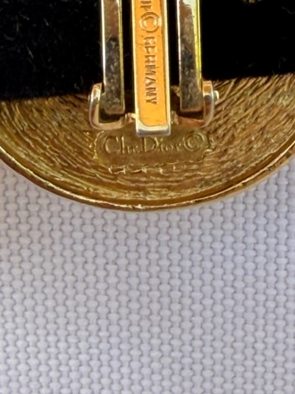 Christian Dior Vintage 1980’s Logo Gold Clip Coin Earrings 1.25” Round Statement - Thumbnail 8