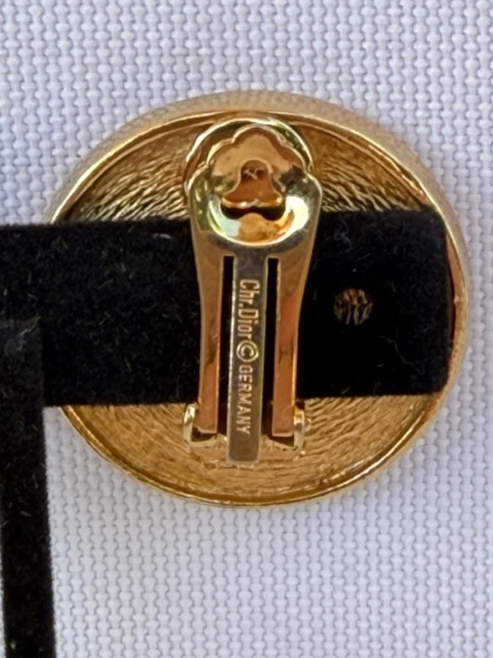Christian Dior Vintage 1980’s Logo Gold Clip Coin Earrings 1.25” Round Statement - Thumbnail 9