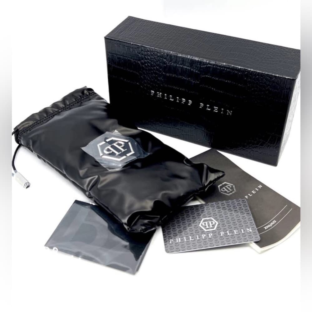 NEW PHILIPP PLEIN Sunglasses PLEIN HERO Logo Gold Monogram Mirror In BOX - Thumbnail 6