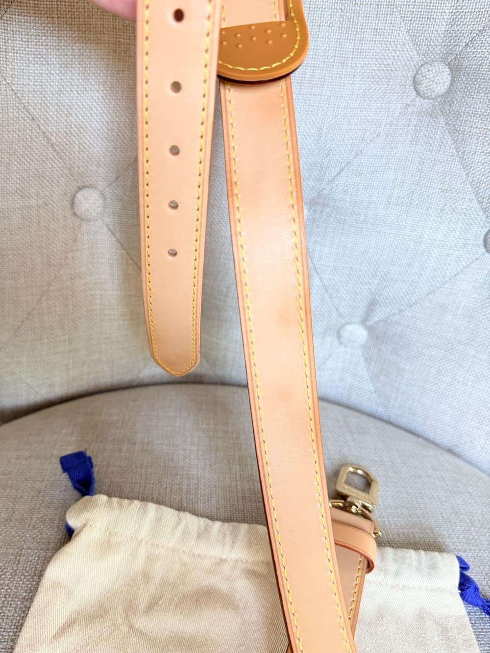 Louis Vuitton Travel Keepall Adjustable Vachetta Leather Strap w/ Box & Dust Bag - Thumbnail 12