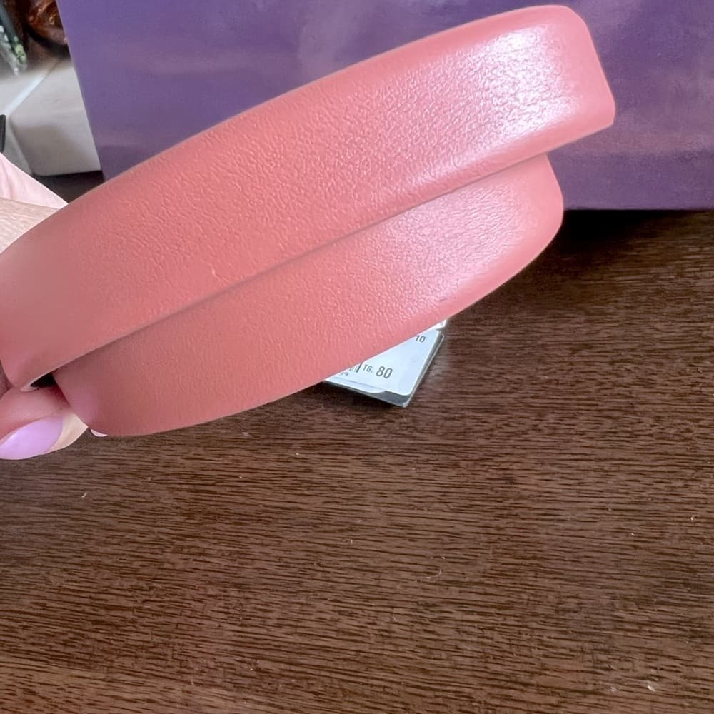 JUST CAVALLI Dusty Rose Leather Silver Buckle Belt Size 80 - Thumbnail 6