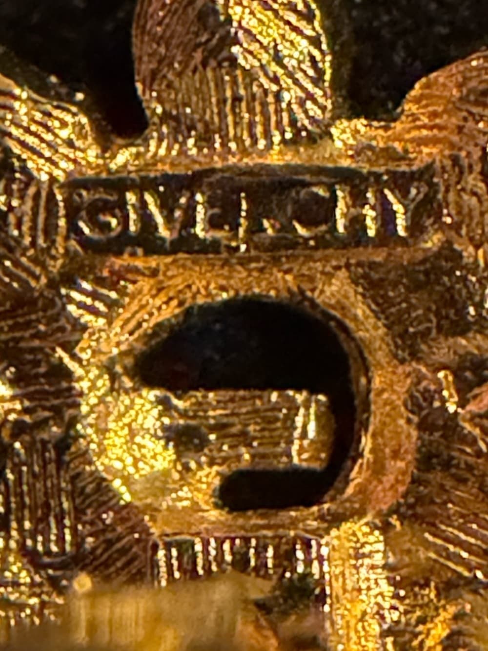 GIVENCHY Flower Crystal G Gold Plated Clip On Earrings Vintage incl box card - Thumbnail 9