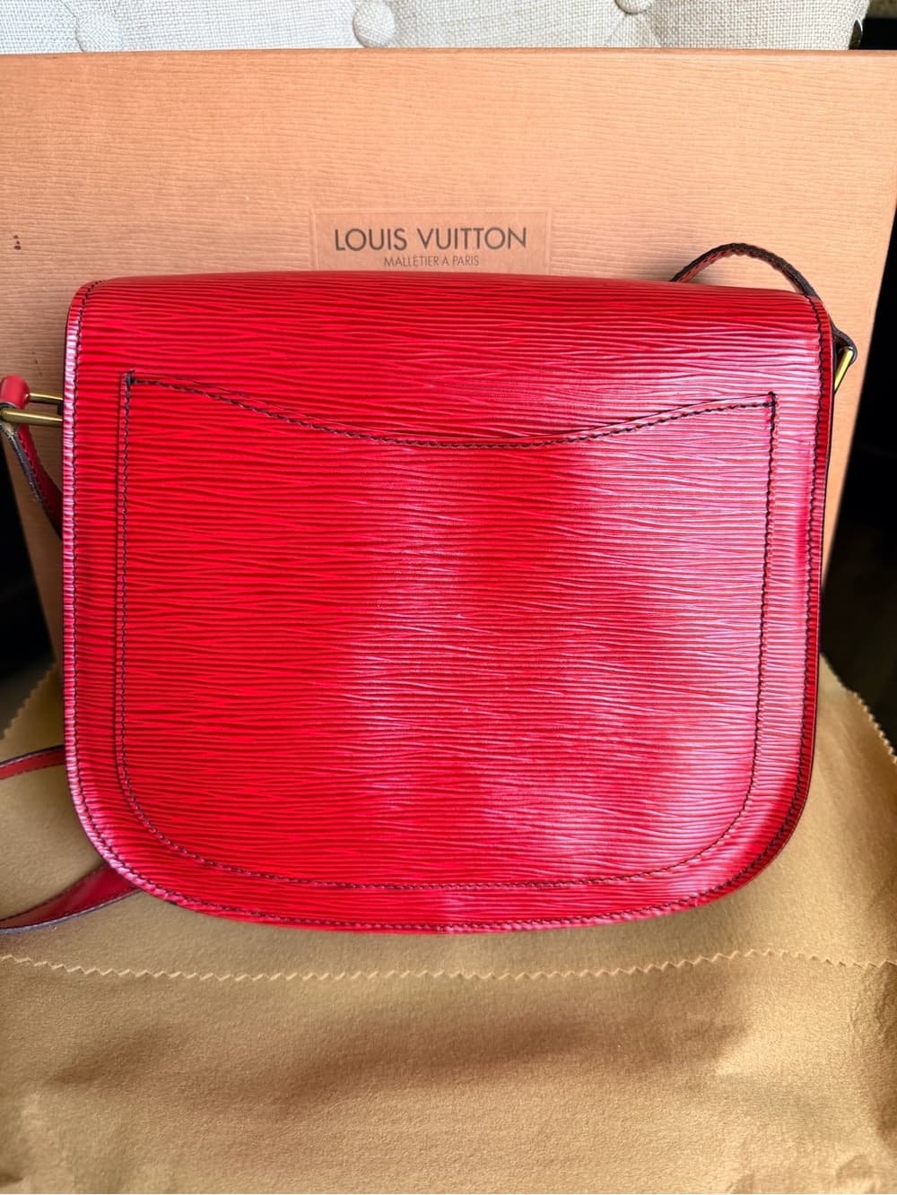 Louis Vuitton Saint Cloud GM Red Epi Leather Crossbody Adjustable Shoulder Strap - Thumbnail 2