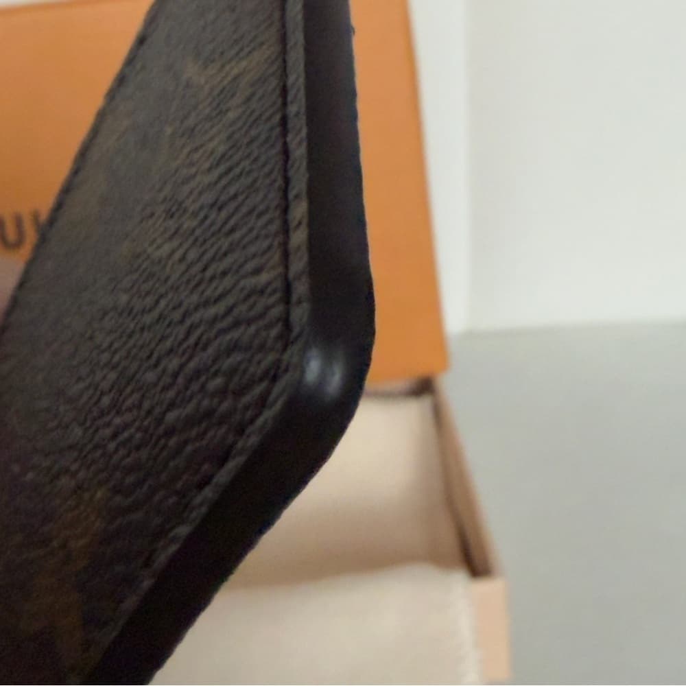 Louis Vuitton Logo Monogram Burgundy Card Holder Wallet RFID CHIPPED w/ Box - Thumbnail 8