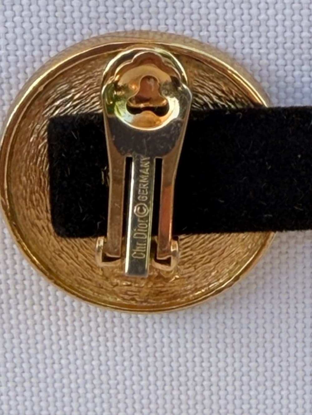 Christian Dior Vintage 1980’s Logo Gold Clip Coin Earrings 1.25” Round Statement - Thumbnail 10