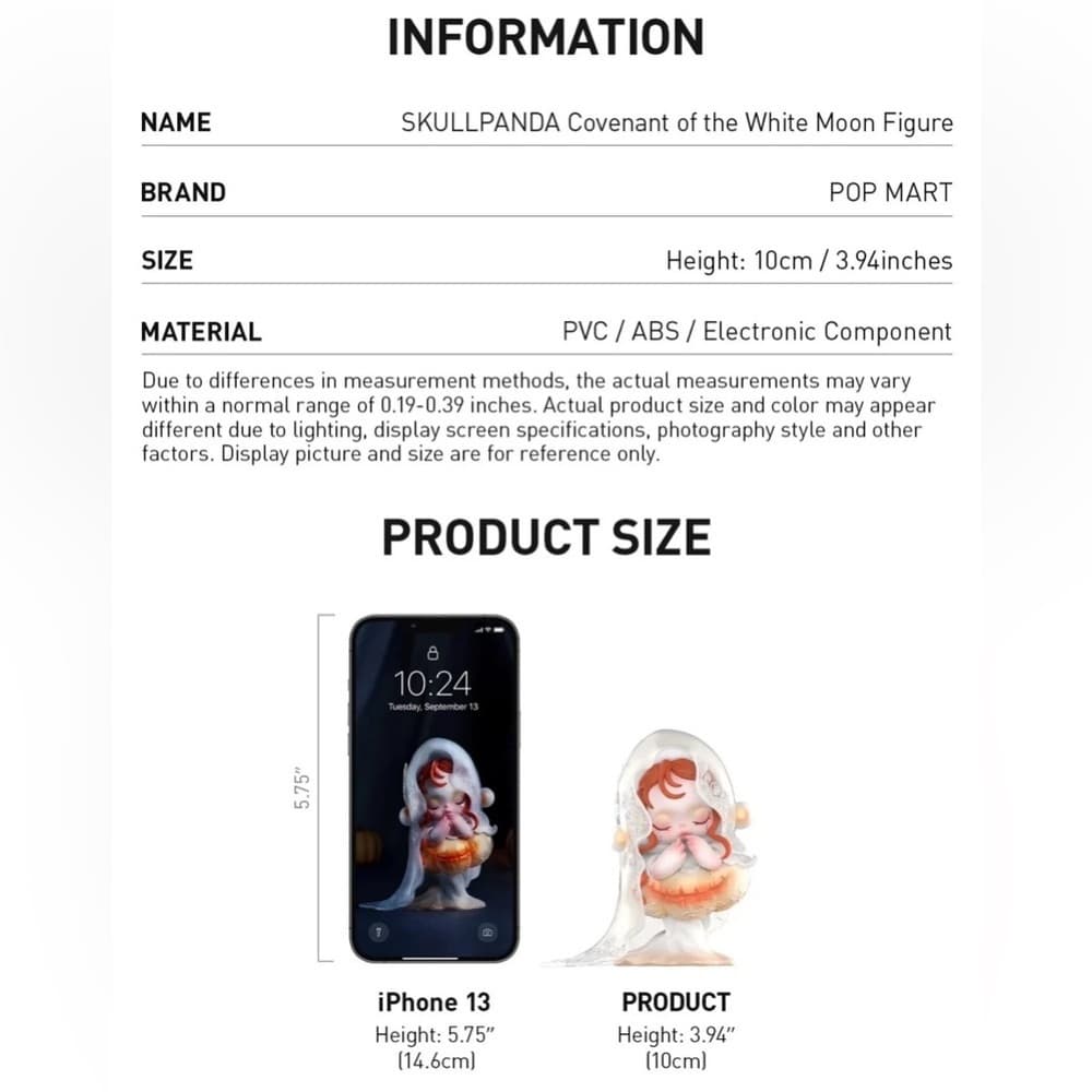 Skullpanda Covenant of The White Moon Pop Mart Limited Edition Lights Up NEW NIB - Thumbnail 7