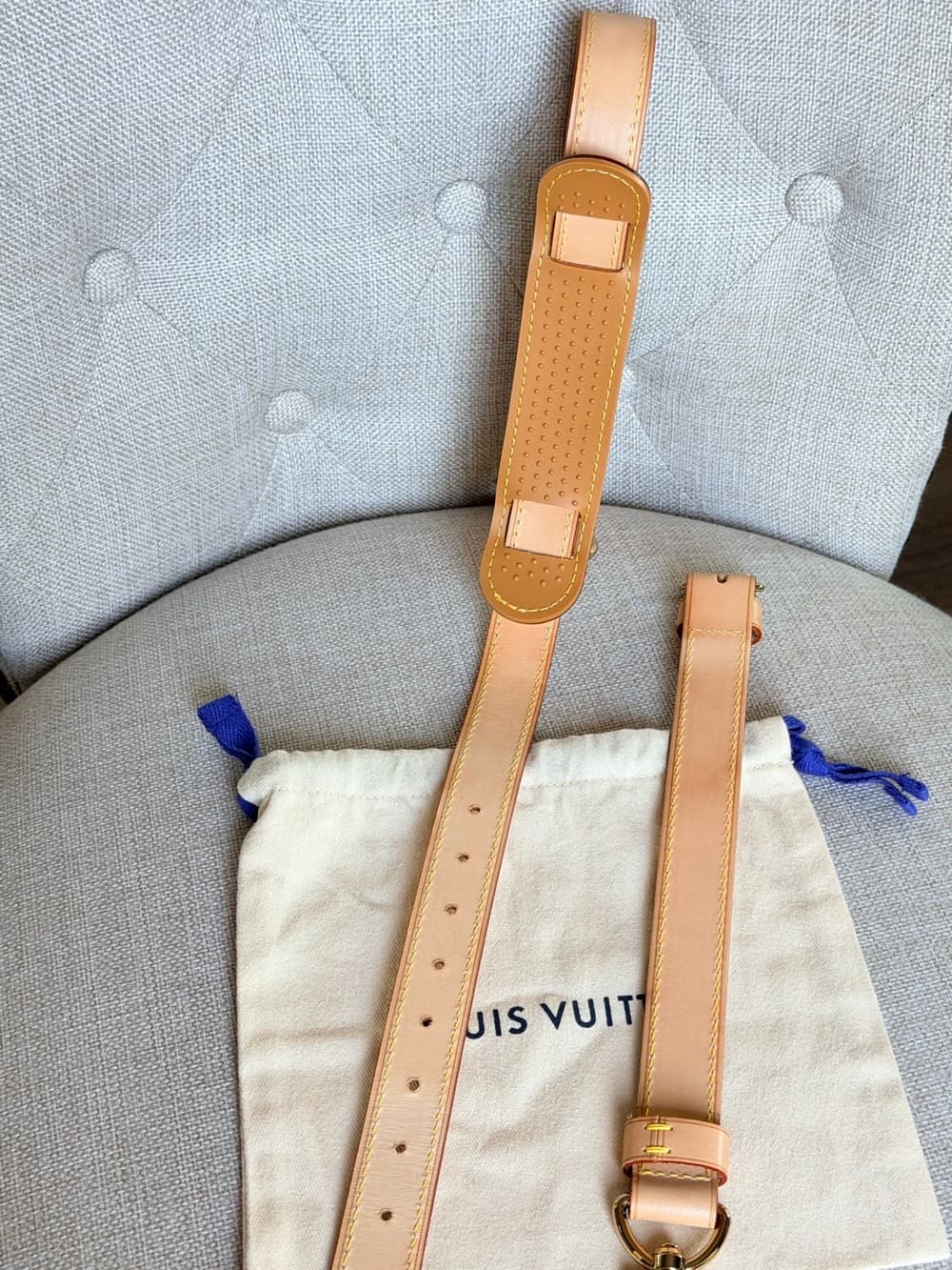 Louis Vuitton Travel Keepall Adjustable Vachetta Leather Strap w/ Box & Dust Bag - Thumbnail 8