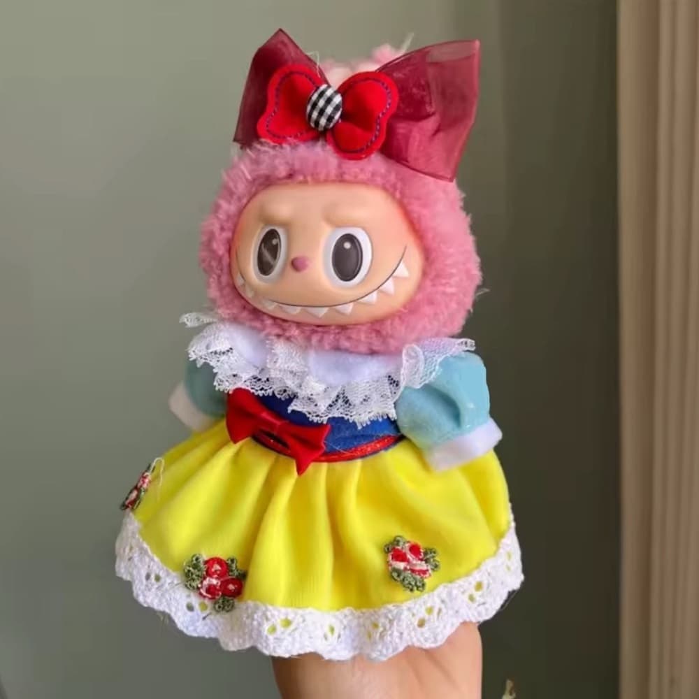 Labubu Snow White Look Dress & Head Bow Costume Outfit Clothes - Thumbnail 2