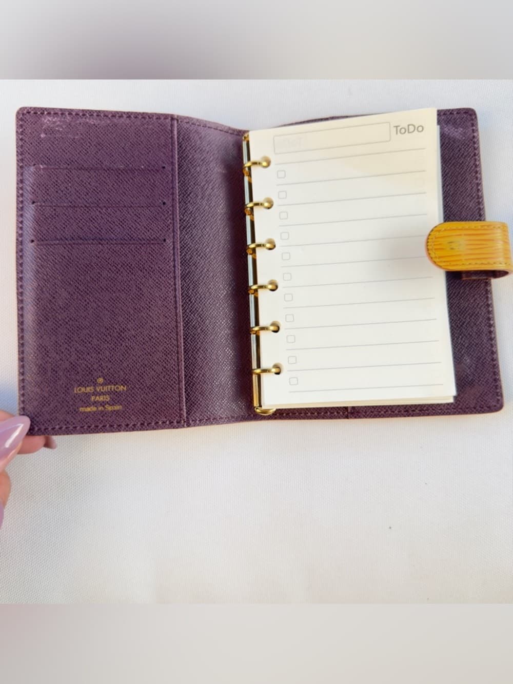 Louis Vuitton Vintage Epi Agenda PM Yellow Toledo Gold Planner Leather Cover - Thumbnail 6