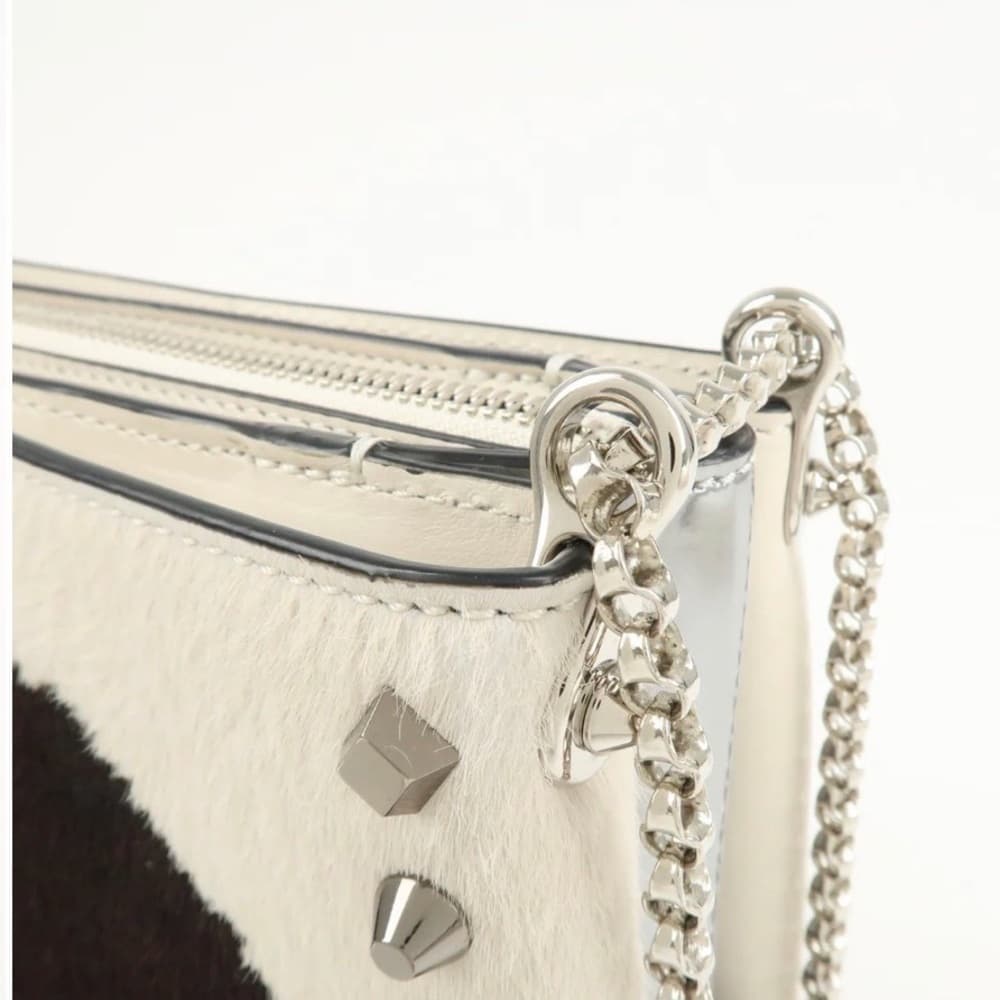 CHRISTIAN LOUBOUTIN Studded Triloubi Cowboy Western Pony Hair Chain Shoulder Bag - Thumbnail 8