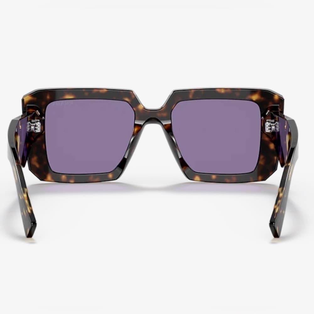 NEW PRADA Tortoise Violet Square Mirror Lenses Logo Arms Square Frame with Box - Thumbnail 7
