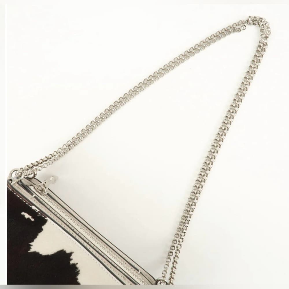 CHRISTIAN LOUBOUTIN Studded Triloubi Cowboy Western Pony Hair Chain Shoulder Bag - Thumbnail 7