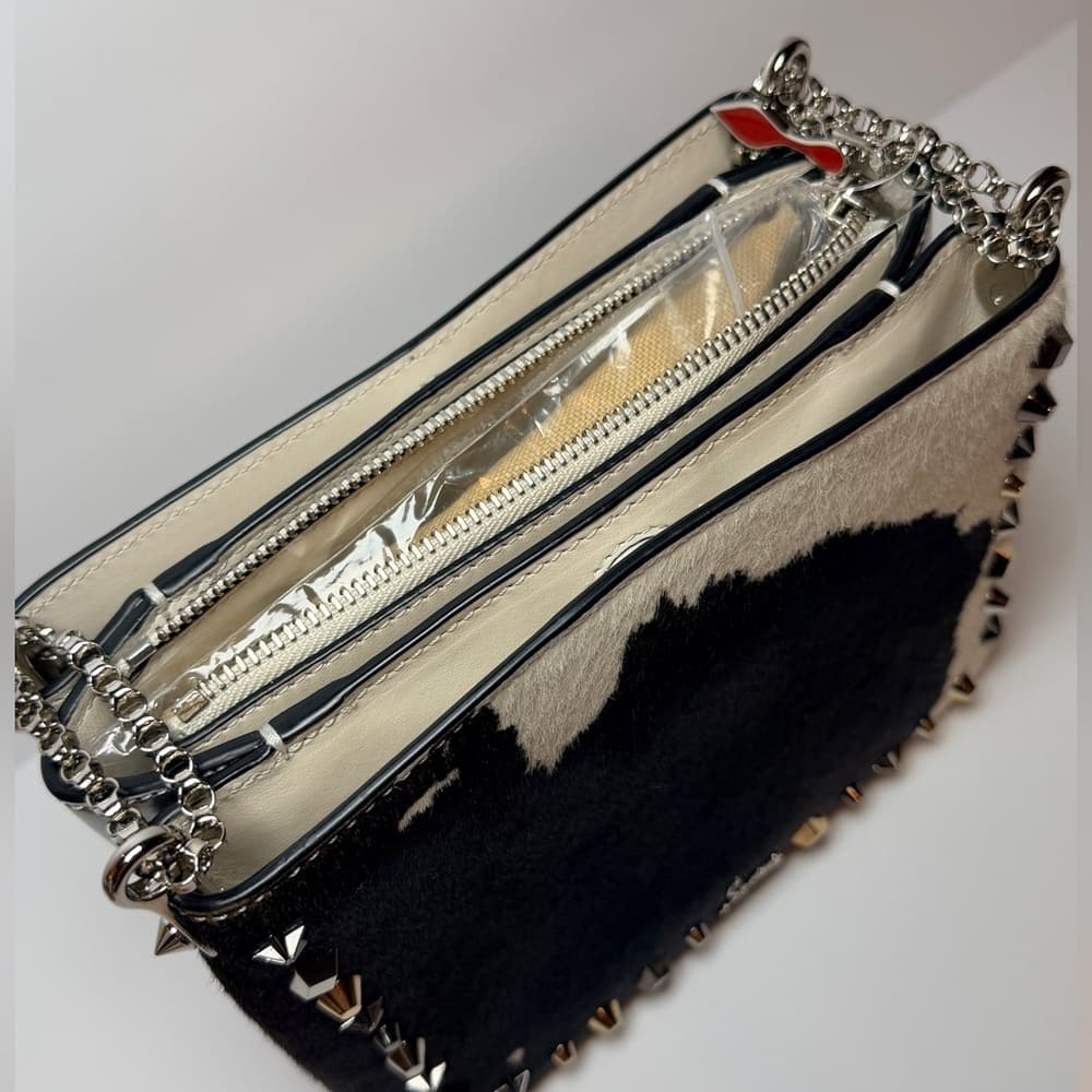 CHRISTIAN LOUBOUTIN Studded Triloubi Cowboy Western Pony Hair Chain Shoulder Bag - Thumbnail 15