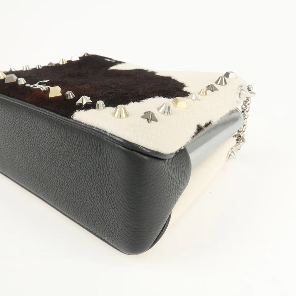 CHRISTIAN LOUBOUTIN Studded Triloubi Cowboy Western Pony Hair Chain Shoulder Bag - Thumbnail 10