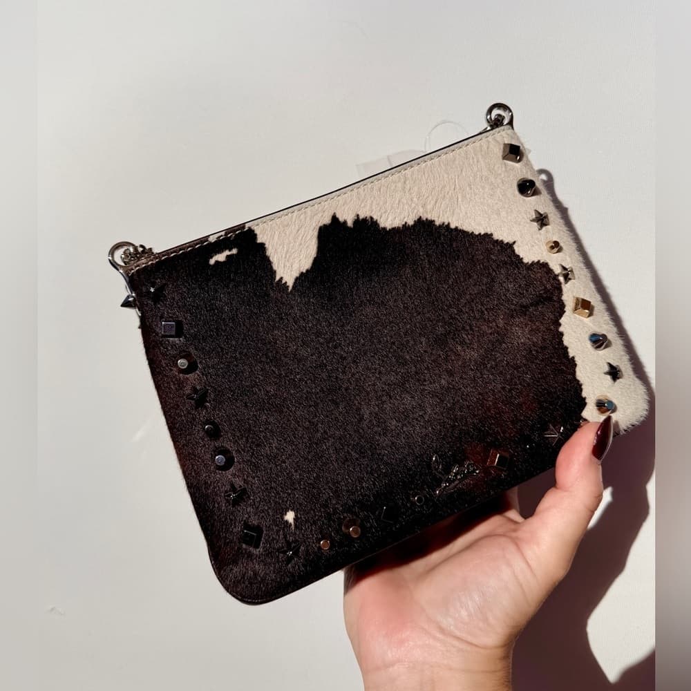 CHRISTIAN LOUBOUTIN Studded Triloubi Cowboy Western Pony Hair Chain Shoulder Bag - Thumbnail 3