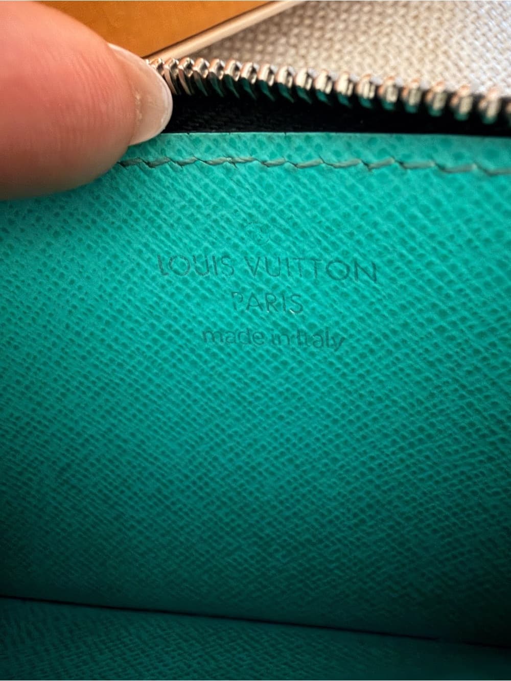 Louis Vuitton Taigarama Coin Card Holder Wallet Aqua Monogram HTF - Thumbnail 10