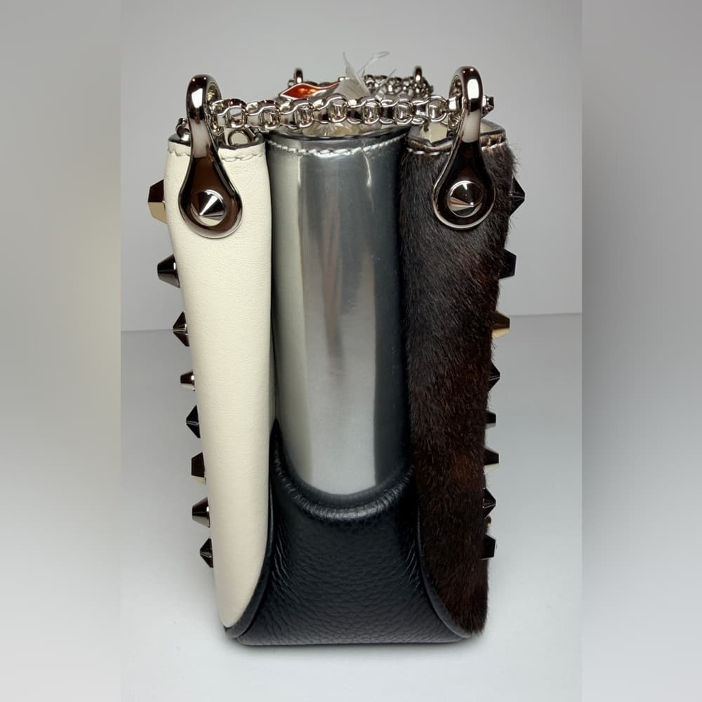 CHRISTIAN LOUBOUTIN Studded Triloubi Cowboy Western Pony Hair Chain Shoulder Bag - Thumbnail 13