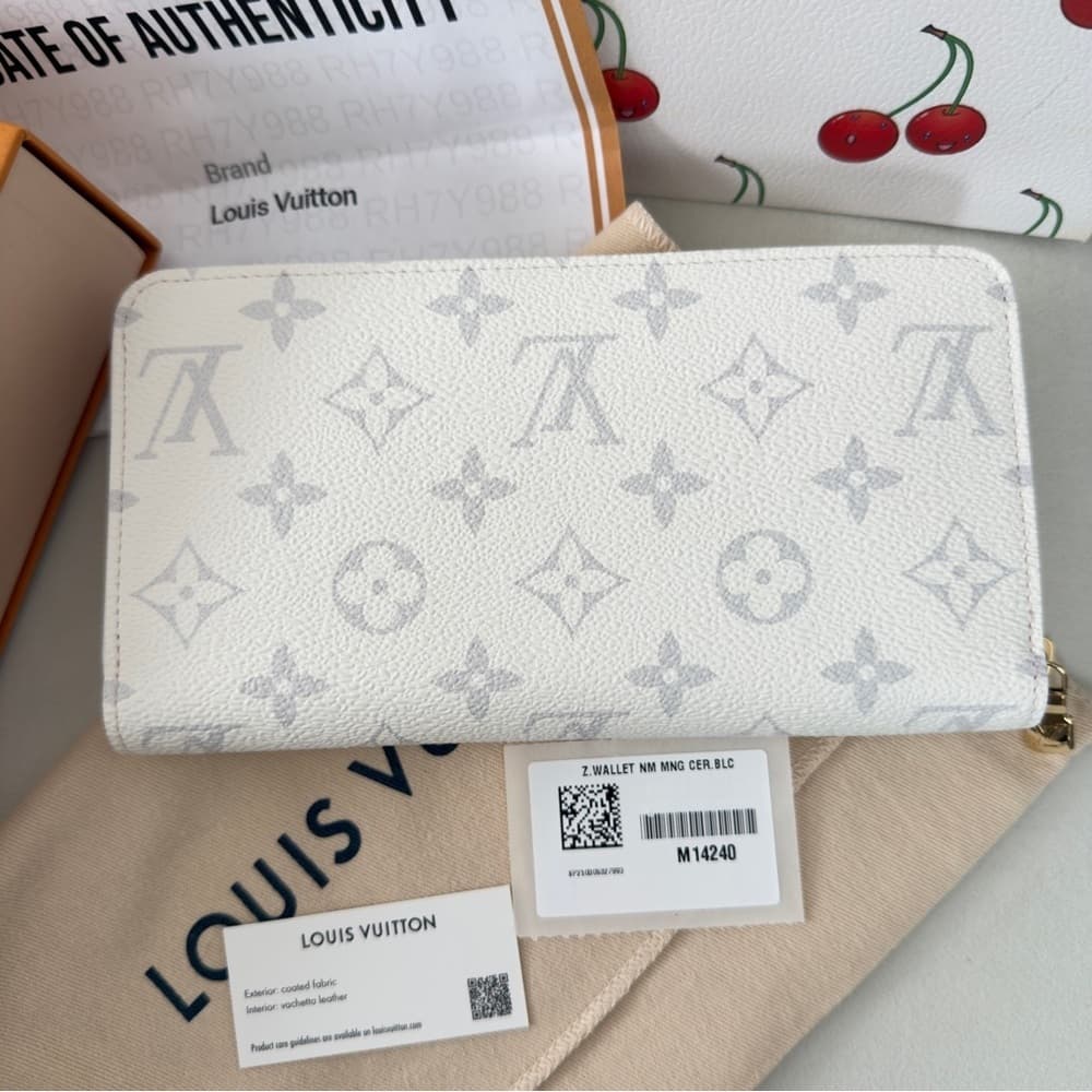 Louis Vuitton Takashi Murakami Cherry Cerise White Monogram Wallet COA M14240 - Thumbnail 3