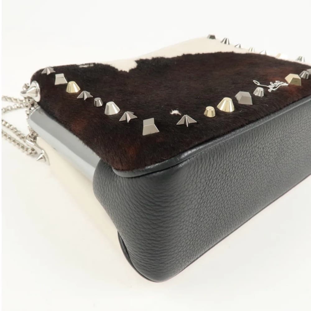 CHRISTIAN LOUBOUTIN Studded Triloubi Cowboy Western Pony Hair Chain Shoulder Bag - Thumbnail 9