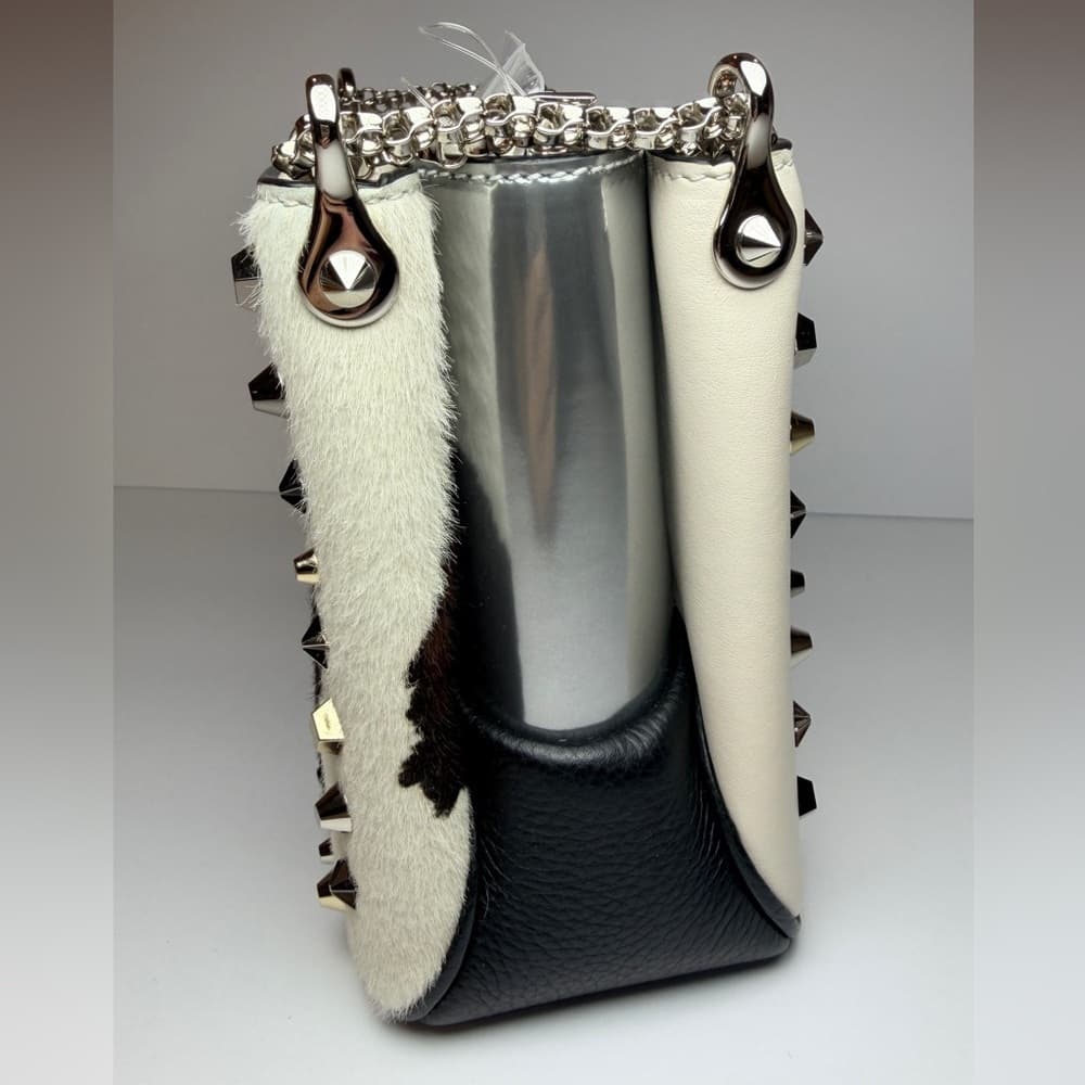 CHRISTIAN LOUBOUTIN Studded Triloubi Cowboy Western Pony Hair Chain Shoulder Bag - Thumbnail 14