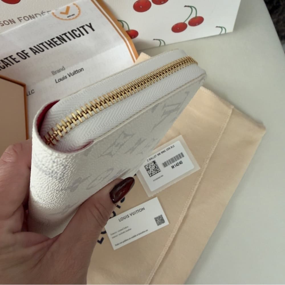 Louis Vuitton Takashi Murakami Cherry Cerise White Monogram Wallet COA M14240 - Thumbnail 7