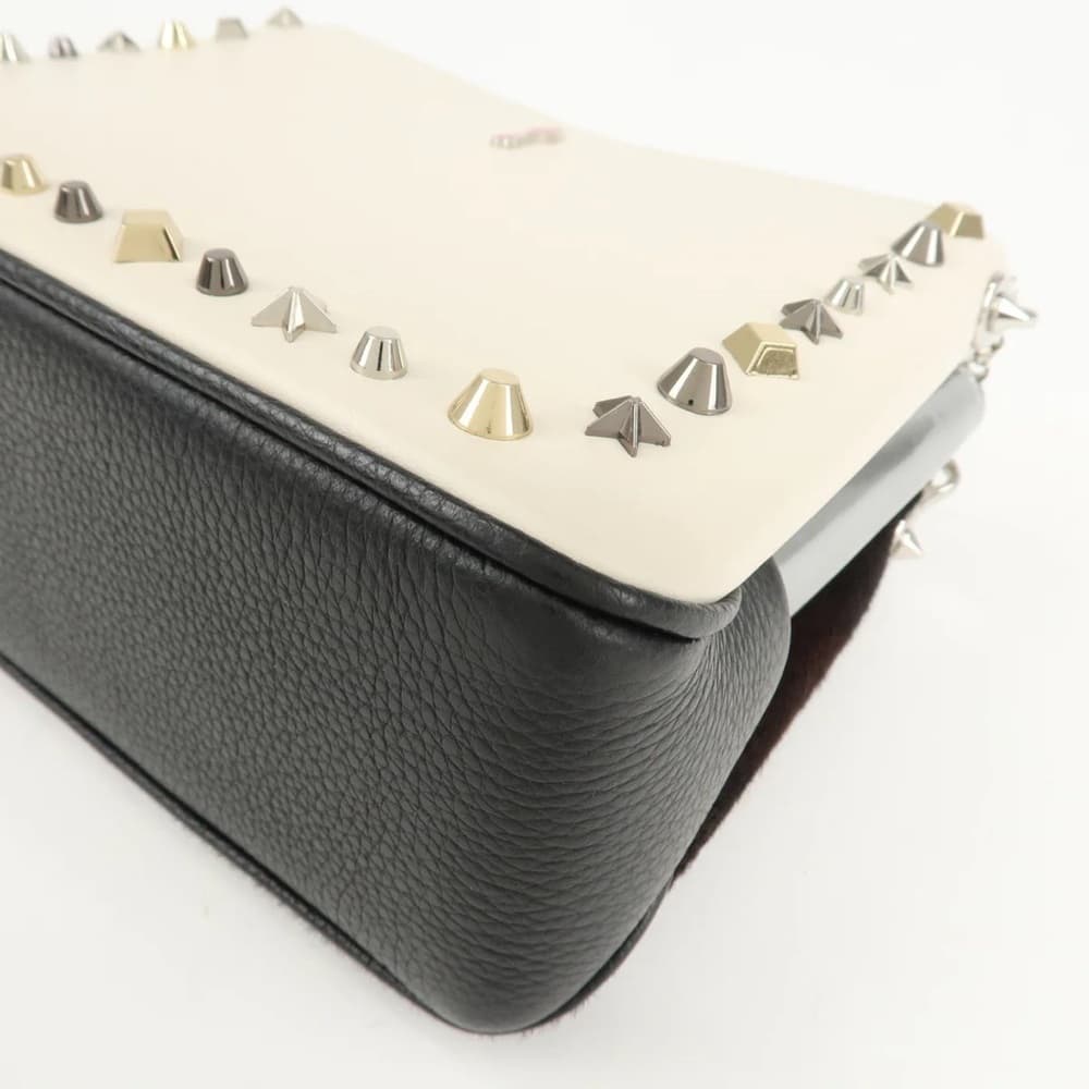 CHRISTIAN LOUBOUTIN Studded Triloubi Cowboy Western Pony Hair Chain Shoulder Bag - Thumbnail 11