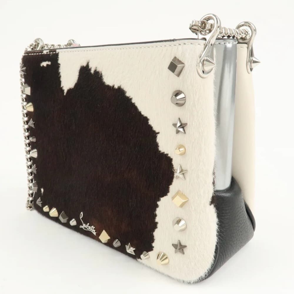 CHRISTIAN LOUBOUTIN Studded Triloubi Cowboy Western Pony Hair Chain Shoulder Bag - Thumbnail 5