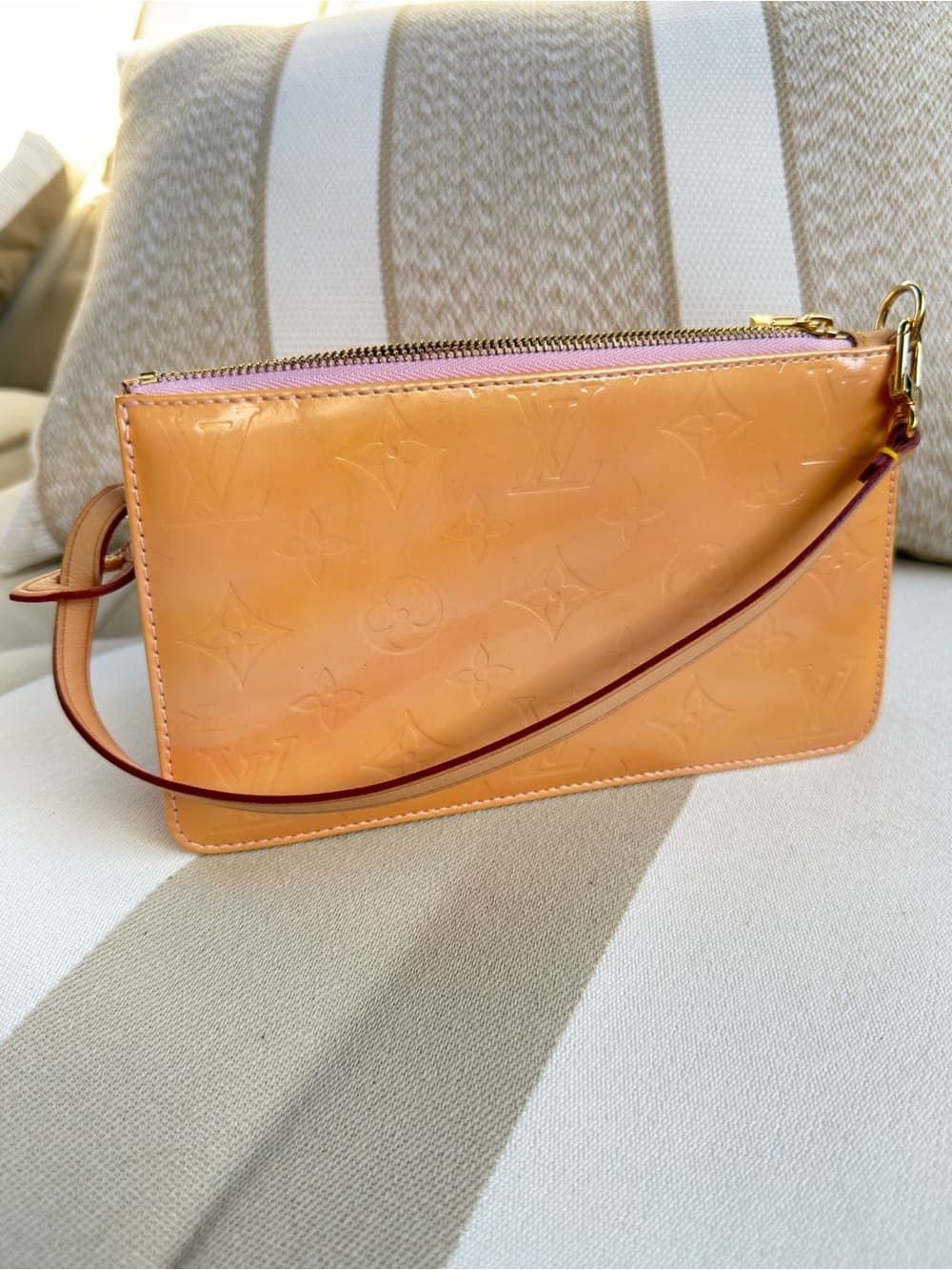 Louis Vuitton Vernis Lexington Pochette Orange Patent Monogram Shoulder Bag - Thumbnail 9