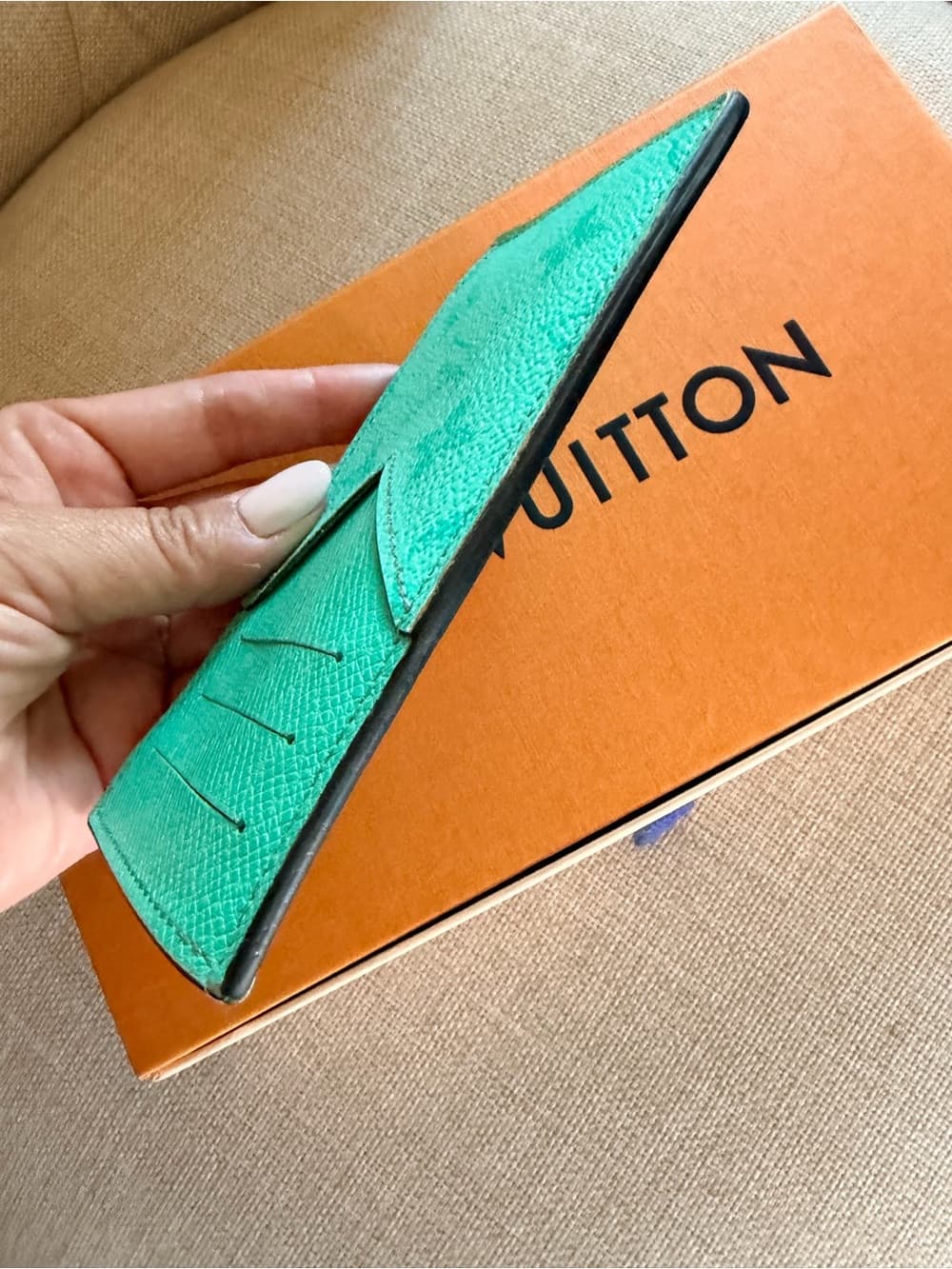 Louis Vuitton Taigarama Coin Card Holder Wallet Aqua Monogram HTF - Thumbnail 5