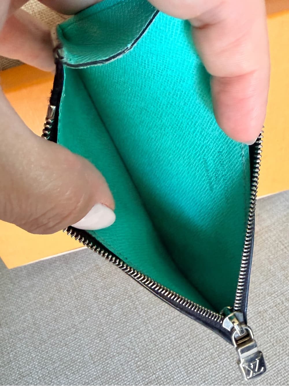 Louis Vuitton Taigarama Coin Card Holder Wallet Aqua Monogram HTF - Thumbnail 9
