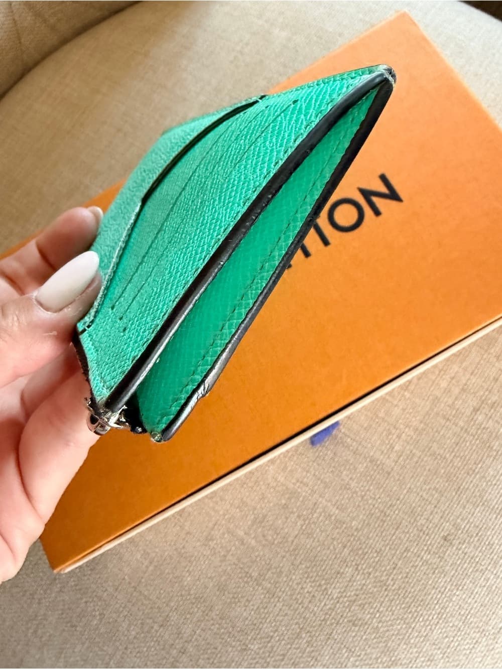 Louis Vuitton Taigarama Coin Card Holder Wallet Aqua Monogram HTF - Thumbnail 6