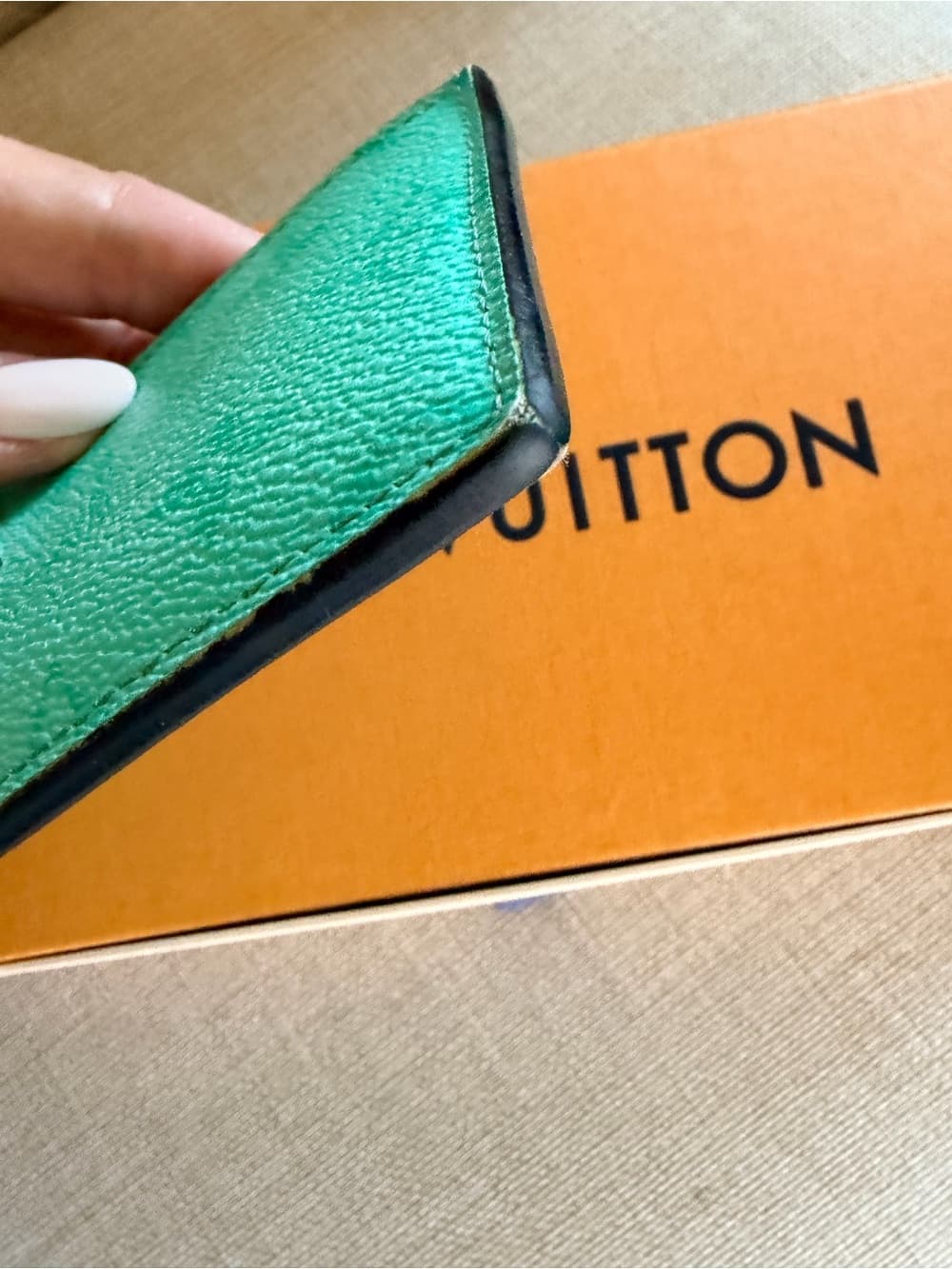 Louis Vuitton Taigarama Coin Card Holder Wallet Aqua Monogram HTF - Thumbnail 4