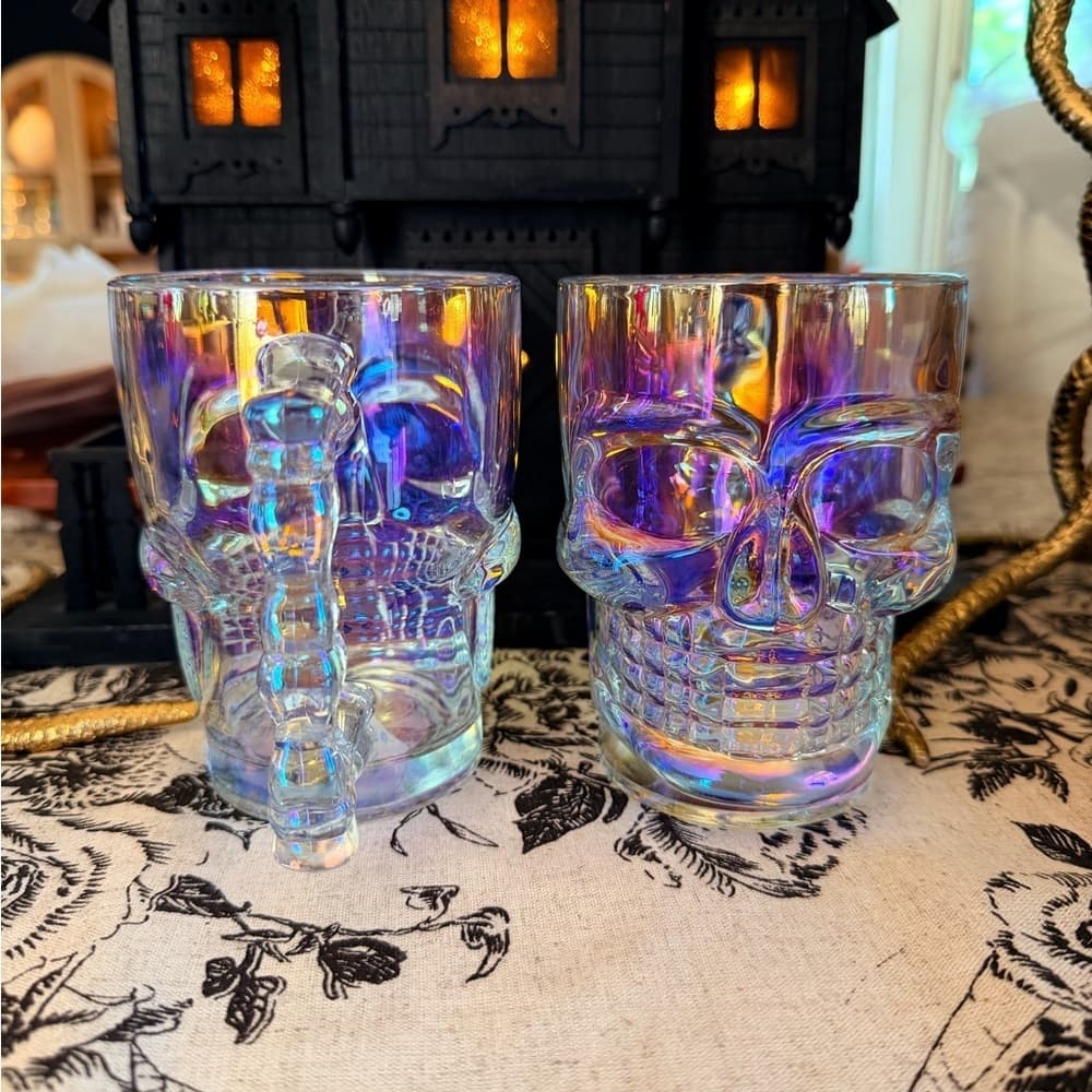 Skull Iridescent Set of 2 Mugs NEW Pair - Thumbnail 5