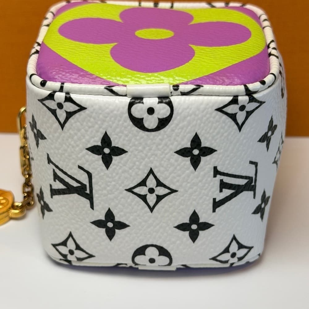LOUIS VUITTON Monogram Giant Portemonnaie Cube Mini Cube Coin Bag Key Charm - Thumbnail 4