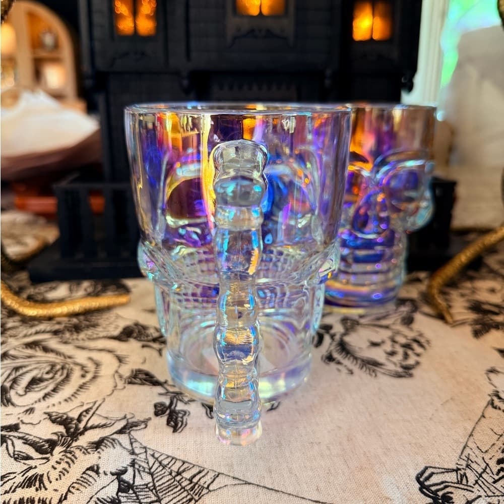 Skull Iridescent Set of 2 Mugs NEW Pair - Thumbnail 4