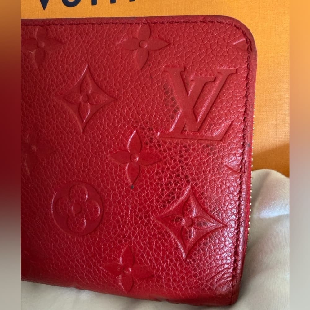 Louis Vuitton Rouge Red Empreinte Clemence Leather Continental Card Coin Wallet - Thumbnail 2