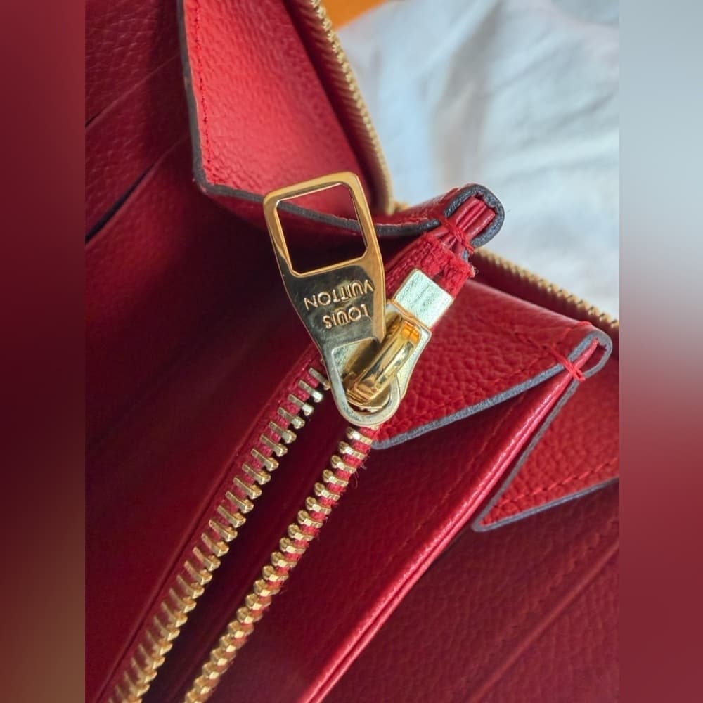 Louis Vuitton Rouge Red Empreinte Clemence Leather Continental Card Coin Wallet - Thumbnail 13