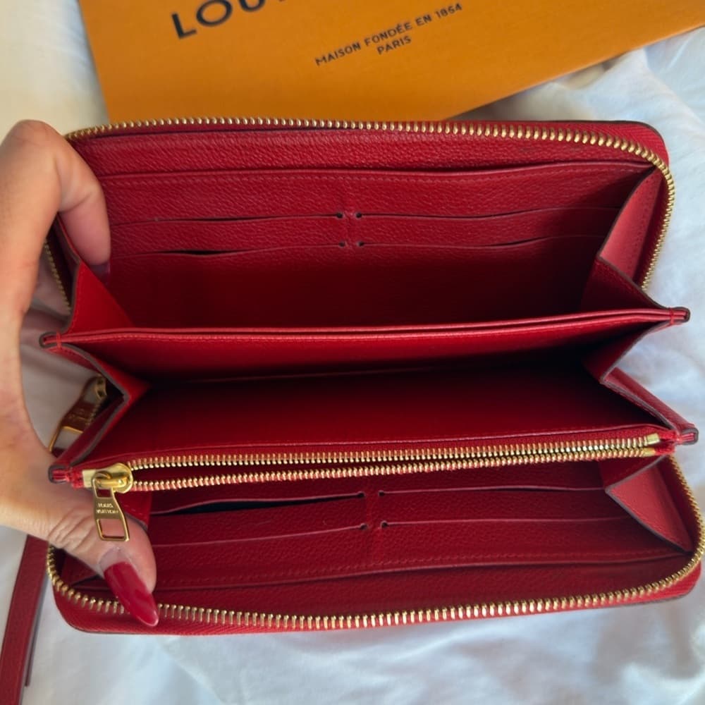 Louis Vuitton Rouge Red Empreinte Clemence Leather Continental Card Coin Wallet - Thumbnail 9