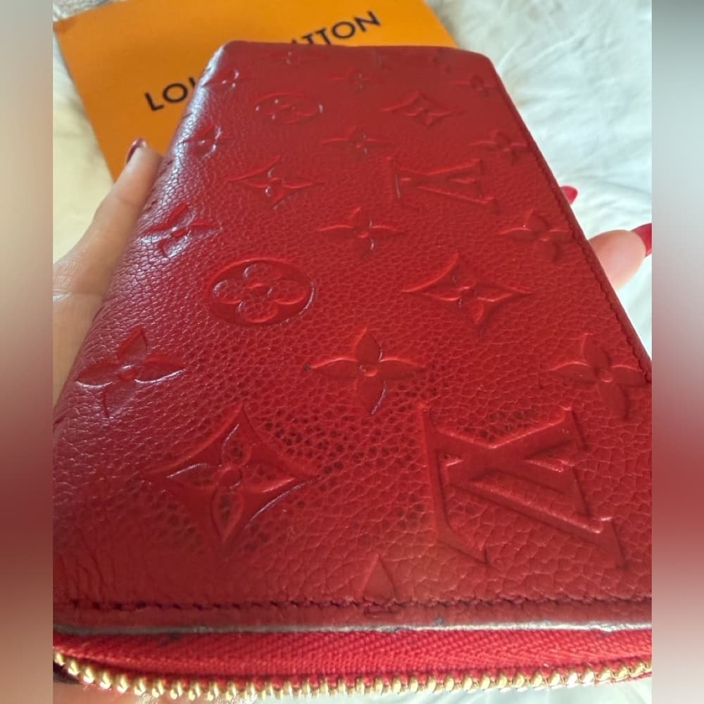 Louis Vuitton Rouge Red Empreinte Clemence Leather Continental Card Coin Wallet - Thumbnail 8