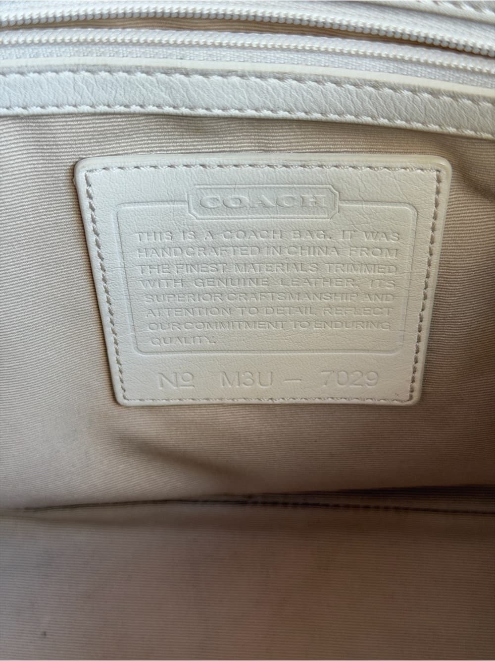 COACH Y2K Vintage Signature Jacquard Tote Bag Beige Tan Leather Y2K 7029 - Thumbnail 8