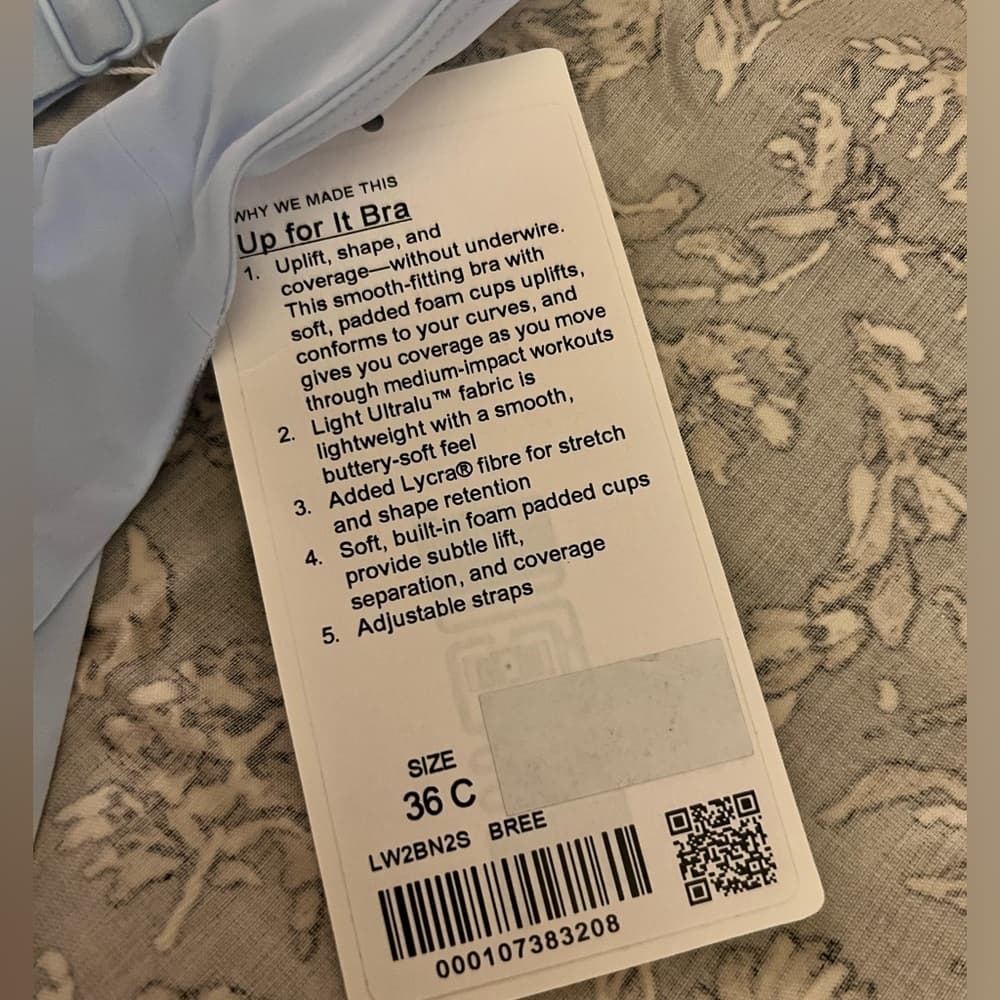 NEW LuluLemon Athletica UP FOR IT Breezy Medium Support workout yoga bra 36C - Thumbnail 6