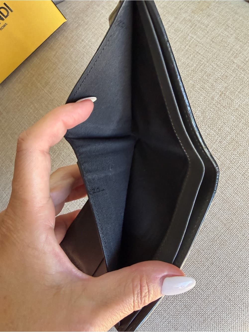 FENDI Bugs Monster Grey Asphalt Leather Palladium Eyes Bifold Men’s Wallet Box - Thumbnail 7